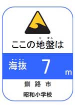 海抜7メートル表示